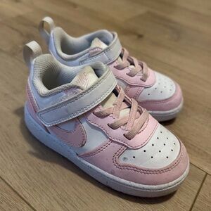 Nike Kids Pink and White Sneakers